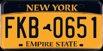 NY license plate FKB0651