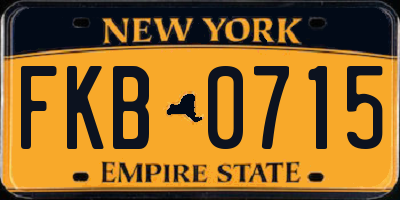 NY license plate FKB0715