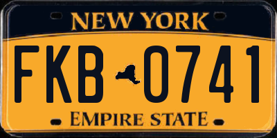 NY license plate FKB0741