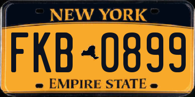 NY license plate FKB0899