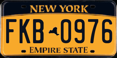 NY license plate FKB0976