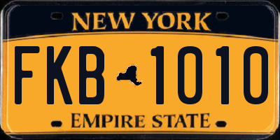 NY license plate FKB1010