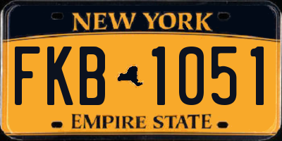 NY license plate FKB1051