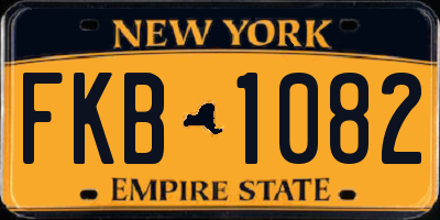 NY license plate FKB1082