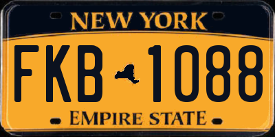 NY license plate FKB1088