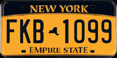NY license plate FKB1099