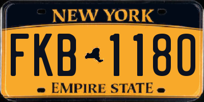 NY license plate FKB1180