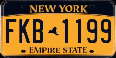 NY license plate FKB1199