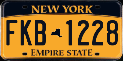 NY license plate FKB1228