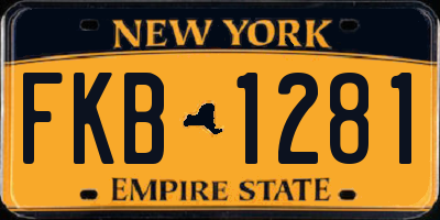 NY license plate FKB1281