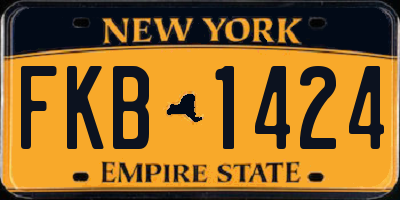 NY license plate FKB1424