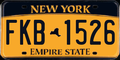 NY license plate FKB1526