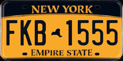 NY license plate FKB1555