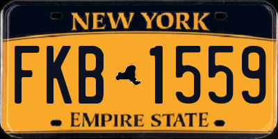 NY license plate FKB1559