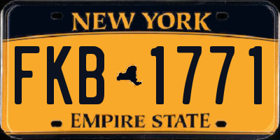 NY license plate FKB1771