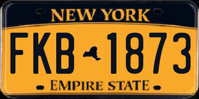 NY license plate FKB1873