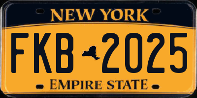 NY license plate FKB2025