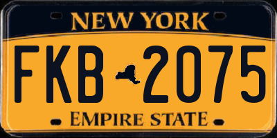 NY license plate FKB2075