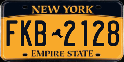 NY license plate FKB2128