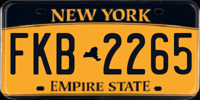 NY license plate FKB2265