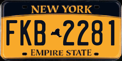 NY license plate FKB2281
