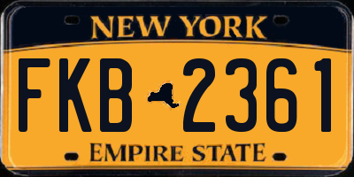 NY license plate FKB2361