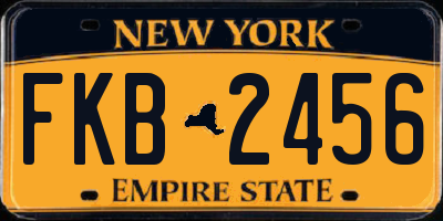 NY license plate FKB2456