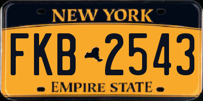 NY license plate FKB2543