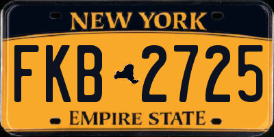 NY license plate FKB2725