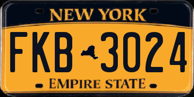 NY license plate FKB3024