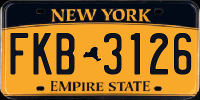 NY license plate FKB3126