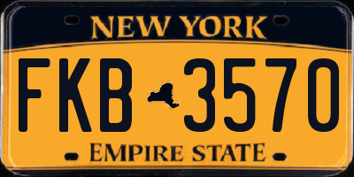 NY license plate FKB3570