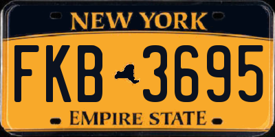 NY license plate FKB3695