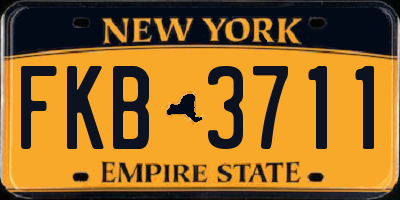 NY license plate FKB3711