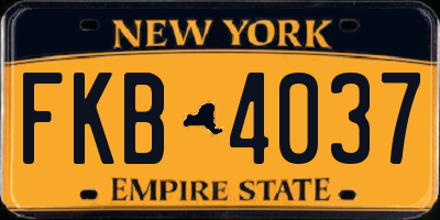 NY license plate FKB4037