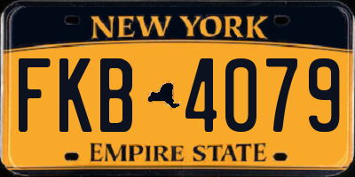NY license plate FKB4079