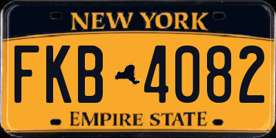 NY license plate FKB4082
