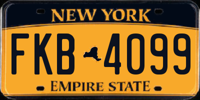 NY license plate FKB4099