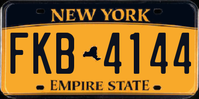 NY license plate FKB4144