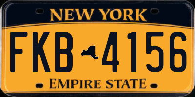 NY license plate FKB4156