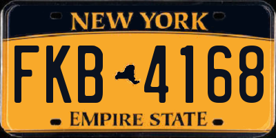 NY license plate FKB4168