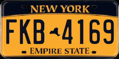 NY license plate FKB4169