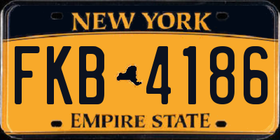 NY license plate FKB4186