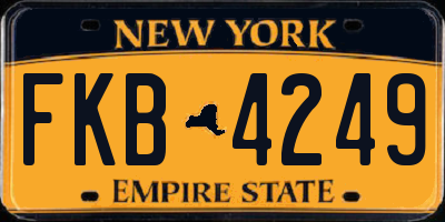NY license plate FKB4249