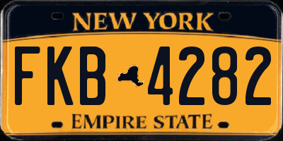 NY license plate FKB4282