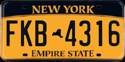 NY license plate FKB4316