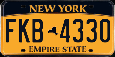 NY license plate FKB4330