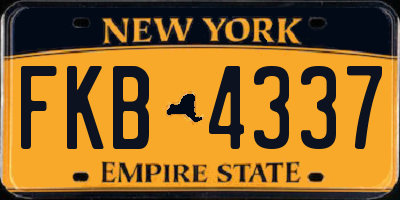 NY license plate FKB4337