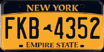 NY license plate FKB4352