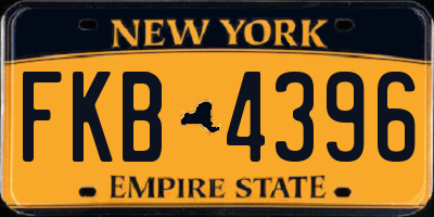 NY license plate FKB4396
